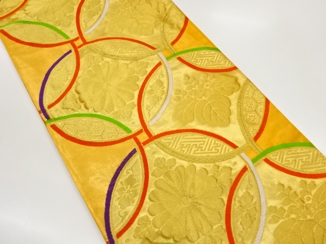 JAPANESE FUKURO OBI / MATELASSE / WOVEN KIKU PAULOWNIA